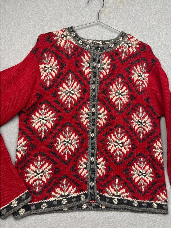 Vintage Paul Harris Womens Wool Knit Cardigan Sweater M Fair Isle Grannycore - Picture 3 of 9